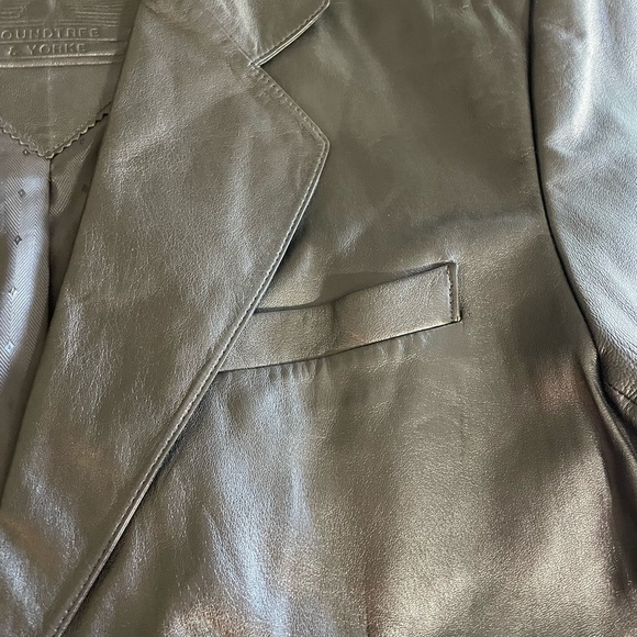 Black Genuine Lamb Leather Jacket Roundtree & Yorke Size XL -coat men lined - Picture 8 of 16